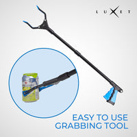 Grabber Reacher Tool, [Newest Version] Long 26” Steel Foldable Pick Up Stick with Strong Grip Magnetic Tip For Store Shelves, Lightweight Trash Picker Claw Reacher Grabber Tool for Elderly - by Luxet