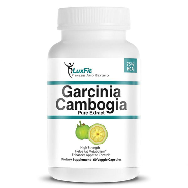 LuxFit Pure Garcinia Cambogia Extract Extra Strenght 75% HCA Dietery Formula 500mg Pure Garcina Cambogia Extract Made In USA (180 Count)