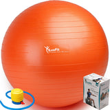 Exercise Ball, LuxFit Premium EXTRA THICK Yoga Ball '2 Year Warranty' - Swiss Ball Includes Foot Pump. Anti-Burst - Slip Resistant! 45cm, 55cm, 65cm, 75cm, 85cm Size Fitness Balls Available.